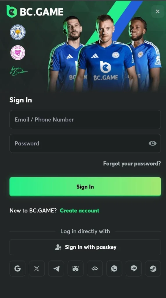 bc game input your credentials.